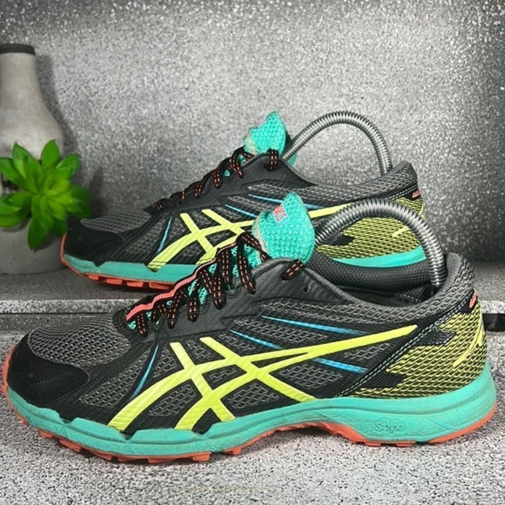 Asics Gel Fujiracer 3 Dark Charcoal Coral Sneakers Shoes Size 9.5